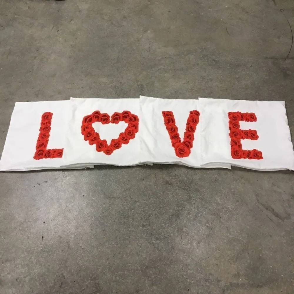 Rose Love Letter Throw Pillow Cover Set (4)